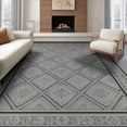 thumbnail image 1 of ODIKA 8'x10' Washable Area Rug Geometric Crosshatch Framework Balanced Two Tone Decorative Surface for Dining Room, Large Office, Lounge, Non-Slip Chair-Friendly Mat, 1 of 7