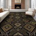 thumbnail image 1 of ODIKA 8'x10' Washable Area Rug Geometric Motif Boho Detailing Interlocking Lattice Abstract Flowing Dynamic for Living Room, Under Sectional, Family , Durable, Non-Slip, 1 of 7
