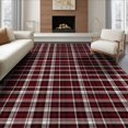thumbnail image 1 of ODIKA 8'x10' Washable Area Rug Gingham Crossbar Grid Christmas Festive Holiday Rectangular Design for Living Room, Under Sectional, Family , Durable, Non-Slip, 1 of 7