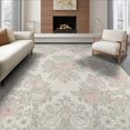 thumbnail image 1 of ODIKA 8'x10' Washable Area Rug Girly Boho Wildflower Clusters Ribbon Bows Delicate Pastel Motif for Living Room, Under Sectional, Family , Durable, Non-Slip, 1 of 7