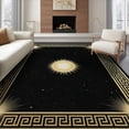 thumbnail image 1 of ODIKA 8'x10' Washable Area Rug Greek Glam Key Border Sparkle Sunburst Round Symmetrical Shimmer for King Size Bedroom Under Bed, Master Suite, Non-Shedding, Easy Care, 1 of 7