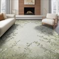 thumbnail image 1 of ODIKA 8'x10' Washable Area Rug Grey Botanical Vintage Border Leafy Branches Sage Greenish Woodland for Living Room, Under Sectional, Family , Durable, Non-Slip, 1 of 7
