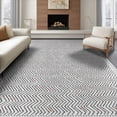 thumbnail image 1 of ODIKA 8'x10' Washable Area Rug Herringbone Diagonal Geometric Featuring Interlocking Shapes for King Size Bedroom Under Bed, Master Suite, Non-Shedding, Easy Care, 1 of 7