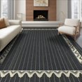 thumbnail image 1 of ODIKA 8'x10' Washable Area Rug Herringbone Stepped Block Zigzag Motif Contemporary Farmhouse for Living Room, Under Sectional, Family , Durable, Non-Slip, 1 of 7
