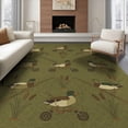 thumbnail image 1 of ODIKA 8'x10' Washable Area Rug Hunting Mallard Fishing Reel Cattail Border Theme Vintage Lure for Living Room, Under Sectional, Family , Durable, Non-Slip, 1 of 7