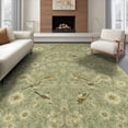 thumbnail image 1 of ODIKA 8'x10' Washable Area Rug Long Songbird Sage Motif Featuring Delicate Leafy Borders Bathroom for Living Room, Under Sectional, Family , Durable, Non-Slip, 1 of 7