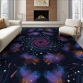 thumbnail image 1 of ODIKA 8'x10' Washable Area Rug Meteorite Vortex Motif Uranus Themed Theme Galaxy Nebula Starry Playful for King Size Bedroom Under Bed, Master Suite, Non-Shedding, Easy Care, 1 of 7