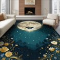 thumbnail image 1 of ODIKA 8'x10' Washable Area Rug Moth Shaped Whimsical Witchy Gothic Round Motif Border Mystical for Dining Room, Large Office, Lounge, Non-Slip Chair-Friendly Mat, 1 of 7