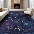 thumbnail image 1 of ODIKA 8'x10' Washable Area Rug Night Sky Design With Planets And Cosmic Swirls Space Galaxy Star Playful for Dining Room, Large Office, Lounge, Non-Slip Chair-Friendly Mat, 1 of 7