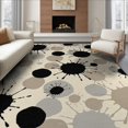 thumbnail image 1 of ODIKA 8'x10' Washable Area Rug Non-Shedding, Easy Care, Abstract Farmhouse Asymmetric Splash Motif Bold Neutral Bulk Flowing Dynamic for King Size Bedroom Under Bed, Master Suite, 1 of 7