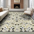 thumbnail image 1 of ODIKA 8'x10' Washable Area Rug Non-Shedding, Easy Care, Abstract Geometric Motif Boho Detailing Interlocking Lattice for King Size Bedroom Under Bed, Master Suite, 1 of 7