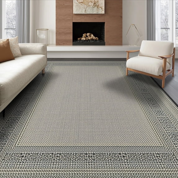 ODIKA 8'x10' Washable Area Rug Non-Shedding, Easy Care, Abstract Spotted Mosaic Contemporary Designer Floor Covering for King Size Bedroom Under Bed, Master Suite
