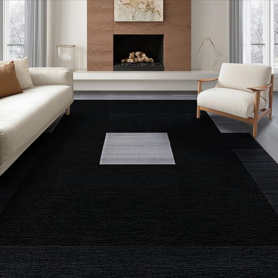 ODIKA 8'x10' Washable Area Rug Non-Shedding, Easy Care, Alfombras Minimalist Para Solid Subtle Interlocking Habitacion for King Size Bedroom Under Bed, Master Suite