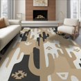 thumbnail image 1 of ODIKA 8'x10' Washable Area Rug Non-Shedding, Easy Care, Beige Ivory Tone Simplified Forms Field Arrangement Abstract for King Size Bedroom Under Bed, Master Suite, 1 of 7