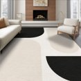 thumbnail image 1 of ODIKA 8'x10' Washable Area Rug Non-Shedding, Easy Care, Black Beige Geometric Abstract Design Elegant Contrast with Minimalist Curves for King Size Bedroom Under Bed, Master Suite, 1 of 7
