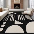thumbnail image 1 of ODIKA 8'x10' Washable Area Rug Non-Shedding, Easy Care, Black Cream Geometric Design Contemporary Art Inspired Visual Symmetry for King Size Bedroom Under Bed, Master Suite, 1 of 7