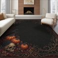 thumbnail image 1 of ODIKA 8'x10' Washable Area Rug Non-Shedding, Easy Care, Black Deep Burgundy Elegance Enigmatic Motifs Gothic Inspired Design Floral for King Size Bedroom Under Bed, Master Suite, 1 of 7
