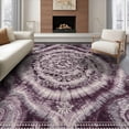 thumbnail image 1 of ODIKA 8'x10' Washable Area Rug Non-Shedding, Easy Care, Boho Tie Marbled Symmetrical Radial Motifs Dotted Purple for King Size Bedroom Under Bed, Master Suite, 1 of 6