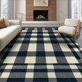 thumbnail image 1 of ODIKA 8'x10' Washable Area Rug Non-Shedding, Easy Care, Checkered Farmhouse Plaid Gingham Border Doormat Rag Layered Refined Structured for King Size Bedroom Under Bed, Master Suite, 1 of 7