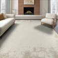 thumbnail image 1 of ODIKA 8'x10' Washable Area Rug Non-Shedding, Easy Care, Cream Faded Large Optical Illusion Lines Symmetrical Neutral for King Size Bedroom Under Bed, Master Suite, 1 of 7