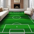 thumbnail image 1 of ODIKA 8'x10' Washable Area Rug Non-Shedding, Easy Care, Doormat Football Door Pitch Symmetrical Penalty Arc Layout Soccer for King Size Bedroom Under Bed, Master Suite, 1 of 7