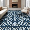 thumbnail image 1 of ODIKA 8'x10' Washable Area Rug Non-Shedding, Easy Care, Front Ornamental Door Grid Featuring Repeating Entrance Bedside for King Size Bedroom Under Bed, Master Suite, 1 of 7