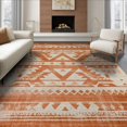 thumbnail image 1 of ODIKA 8'x10' Washable Area Rug Non-Shedding, Easy Care, Geometric Abstract Interlocking Vintage Distressed Mid Century for King Size Bedroom Under Bed, Master Suite, 1 of 7