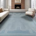 thumbnail image 1 of ODIKA 8'x10' Washable Area Rug Non-Shedding, Easy Care, Geometric Abstract Line With Interlocking Grid And Minimalist Border for King Size Bedroom Under Bed, Master Suite, 1 of 7