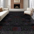 thumbnail image 1 of ODIKA 8'x10' Washable Area Rug Non-Shedding, Easy Care, Gothic Border Winged Creatures Purple Flowers Halloween Bat Ornamental for King Size Bedroom Under Bed, Master Suite, 1 of 7