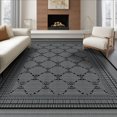thumbnail image 1 of ODIKA 8'x10' Washable Area Rug Non-Shedding, Easy Care, Large Contemporary Abstract Lattice Blackrug Pile Grey Classroom for King Size Bedroom Under Bed, Master Suite, 1 of 7