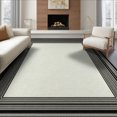 thumbnail image 1 of ODIKA 8'x10' Washable Area Rug Non-Shedding, Easy Care, Lettered Border Design With Modern Farmhouse Stripe Accents Entry Welcome for King Size Bedroom Under Bed, Master Suite, 1 of 7