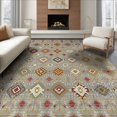 thumbnail image 1 of ODIKA 8'x10' Washable Area Rug Non-Shedding, Easy Care, Media Abstract Large Boho Tone Motif Grey Livingroom Patterned for King Size Bedroom Under Bed, Master Suite, 1 of 7