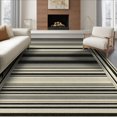 thumbnail image 1 of ODIKA 8'x10' Washable Area Rug Non-Shedding, Easy Care, Modern Farmhouse With Bold Pinstripe And Banded Border Striped Flowing Dynamic for King Size Bedroom Under Bed, Master Suite, 1 of 7