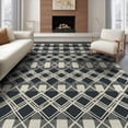 thumbnail image 1 of ODIKA 8'x10' Washable Area Rug Non-Shedding, Easy Care, Modern Farmhouse Grid Layout Evenly Spaced Geometric Diamond Accents for King Size Bedroom Under Bed, Master Suite, 1 of 7
