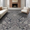 thumbnail image 1 of ODIKA 8'x10' Washable Area Rug Non-Shedding, Easy Care, Moth Boho Vintage Mediterranean Scroll Border Butterfly Vinyl Flowing Dynamic for King Size Bedroom Under Bed, Master Suite, 1 of 7