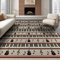 thumbnail image 1 of ODIKA 8'x10' Washable Area Rug Non-Shedding, Easy Care, Note Piano Guitar Treble Clef Disc Shape Motifs Keyboard Music Cd Refined for King Size Bedroom Under Bed, Master Suite, 1 of 7