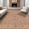 thumbnail image 1 of ODIKA 8'x10' Washable Area Rug Non-Shedding, Easy Care, Pink Blush Floral Elegance with Classic Motifs Intricate Garden Design Symmetrical Borders for King Size Bedroom Under Bed, Master Suite, 1 of 7