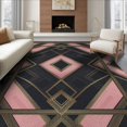 thumbnail image 1 of ODIKA 8'x10' Washable Area Rug Non-Shedding, Easy Care, Pink Grey Gradient Field Balanced Rectangular Crisp Contemporary for King Size Bedroom Under Bed, Master Suite, 1 of 7