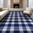 thumbnail image 1 of ODIKA 8'x10' Washable Area Rug Non-Shedding, Easy Care, Plaid Front Checkered Tartan Farmhouse Gingham Window Layering for King Size Bedroom Under Bed, Master Suite, 1 of 7