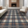thumbnail image 1 of ODIKA 8'x10' Washable Area Rug Non-Shedding, Easy Care, Rag Faded Layered Terracotta Slate Grid Farmhouse Diagonal Doormat for King Size Bedroom Under Bed, Master Suite, 1 of 7