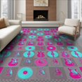 thumbnail image 1 of ODIKA 8'x10' Washable Area Rug Non-Shedding, Easy Care, Rock Music Interlocking String Record Vinyl Themed Rocks Guitar Flowing Dynamic for King Size Bedroom Under Bed, Master Suite, 1 of 7