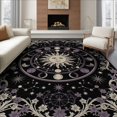 thumbnail image 1 of ODIKA 8'x10' Washable Area Rug Non-Shedding, Easy Care, Round Circle Mystical Lunar Phase Ornamental Frame Distressed for King Size Bedroom Under Bed, Master Suite, 1 of 7