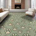 thumbnail image 1 of ODIKA 8'x10' Washable Area Rug Non-Shedding, Easy Care, Scattered Footprint Patterned Tossed Bone Motif Border Print Flowing Dynamic for King Size Bedroom Under Bed, Master Suite, 1 of 7