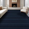 thumbnail image 1 of ODIKA 8'x10' Washable Area Rug Non-Shedding, Easy Care, Solid Minimalist Design With Subtle Tonal Stripe And Edge Framing for King Size Bedroom Under Bed, Master Suite, 1 of 6