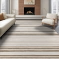 thumbnail image 1 of ODIKA 8'x10' Washable Area Rug Non-Shedding, Easy Care, Striped Casual Border Design With Banded Stripes And Boho Accents for King Size Bedroom Under Bed, Master Suite, 1 of 7