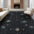 thumbnail image 1 of ODIKA 8'x10' Washable Area Rug Non-Shedding, Easy Care, Themed Navigation Chart Stars Connected Paths Starry Galaxy for King Size Bedroom Under Bed, Master Suite, 1 of 7