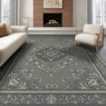 thumbnail image 1 of ODIKA 8'x10' Washable Area Rug Non-Shedding, Easy Care, Traditional Medallion With Distressed Floral Border Retro Vintage Refined for King Size Bedroom Under Bed, Master Suite, 1 of 7