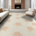 thumbnail image 1 of ODIKA 8'x10' Washable Area Rug Non-Shedding, Easy Care, Vintage Girly Scrollwork Motif Featuring Roses Layout Flower for King Size Bedroom Under Bed, Master Suite, 1 of 7