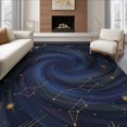 thumbnail image 1 of ODIKA 8'x10' Washable Area Rug Non-Shedding, Easy Care, Vortex Meteorite Astrology Uranus Themed Galaxy Nebula Starry Playful Expressive for King Size Bedroom Under Bed, Master Suite, 1 of 7