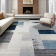 thumbnail image 1 of ODIKA 8'x10' Washable Area Rug Non-Slip Chair-Friendly Mat Abstract Modern Brushstroke With Bold Interlocking Color Blocks for Dining Room, Large Office, Lounge, 1 of 7